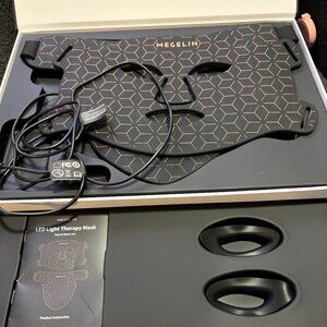 Megelin LED Light Therapy Face Mask For Face and Neck  Black Retail $259